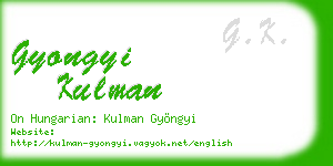 gyongyi kulman business card