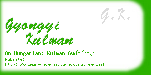 gyongyi kulman business card